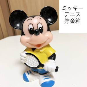 ☆匿名配送 テニスミッキーマウス 三菱銀行 ディズニー Disney 当時物 レア 希少 非売品　ノベルティー 昭和レトロ ららら貯金箱 年代物