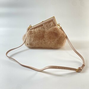 最高級 フェンディ FENDI レディース ショルダーバッグ ミンク ファー ファースト ピンク