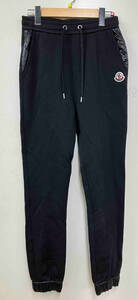 MONCLER モンクレール French Terry Logo joggers Pants ジョガーパンツ スウェット XS ナイロン 切り替え トルコ製 メンズ ブラック