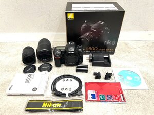 【OMO3114】Nikon ニコン D500 デジタル一眼レフ カメラ AF NIKKOR 70-300mm 1:4-5.6 G 28-80mm 1:3.5-5.6 D 箱有 動作確認不可 ジャンク