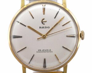 [レア] 稼働品【RADO】ラドー メンズ 34ｍｍ 手巻 ヴィンテージ ゴールドカラー 25石 稼働品 中古品