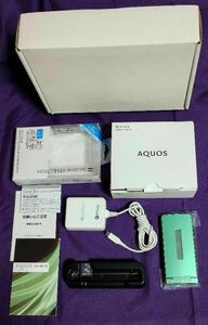 ☆［SIMロック解除品】Softbank AQUOS ケータイ３ 805SH 携帯電話 グリーン 付属品完備（美品）☆　