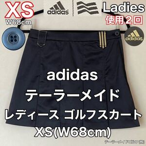 超美品 adidas(アディダス)テーラーメイド レディース ゴルフ スカート XS(W68cm)使用2回 ブラック ショート スポーツ アウトドア 黒