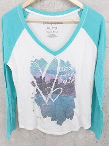 ◇ AEROPOSTALE エアロポステール 長袖 Tシャツ カットソー ＸＬ/ＴＧ ライトブルー　ホワイト #