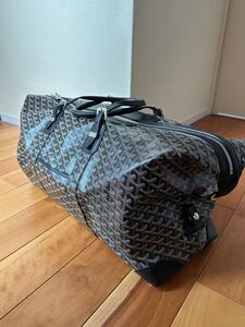 正規品　GOYARD ゴヤール　ボーイング 55 ヘリンボーン PVC レザー ボストンバッグ ブラック