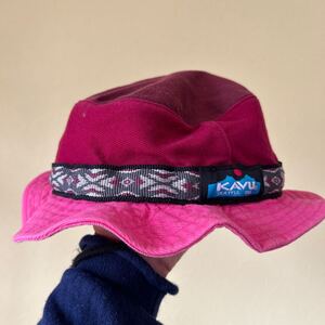 KAVU キッズ ハット　えんじ　ピンク　53センチ