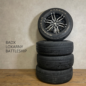 BADX BATTLE SHIP 632 LOXARNY バドックス バトルシップ ロクサーニ アルミホイール 16ｘ6 1/2J GOODEYAR タイヤ付 200系 ハイエース 札幌