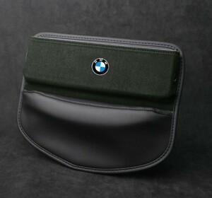 BMW 車シートサイドポケット収納ギャップ 収納ボックス 1個 シートポケット PU製+アルカンターラ ケーブル通し穴付 グリーン