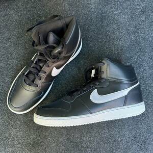 29.0cm 新品未使用 NIKE EBERNON MID エバノン ロー スニーカー シューズ ミドルカット ブラック 黒 ホワイト 白 箱無し B品 正規品