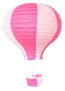 紙ちょうちん 熱気球型 バイカラー 30cm 5個セット ディスプレイ (ピンク)