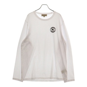 BURBERRY バーバリー Emblem Long Sleeve T-Shirt 8004256 エンブレムロゴ刺繍長袖Tシャツ ロンT ホワイト