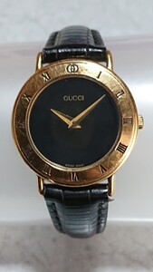 GUCCI/グッチ 2針 レディース クォーツ 腕時計 レザーベルト 3000.2.L 不動品