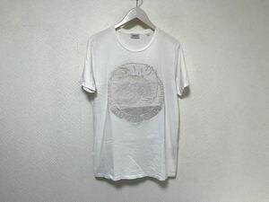 本物ディーゼルDIESELコットンロゴ半袖Tシャツ袖シャツストリートスケーターミリタリーアメカジビジネスサーフメンズ白Sポルトガル製