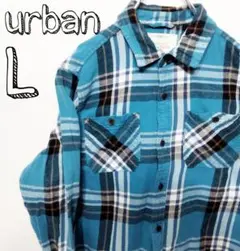 USA古着  urban vintage ネルシャツ　sサイズ相当　ブルー