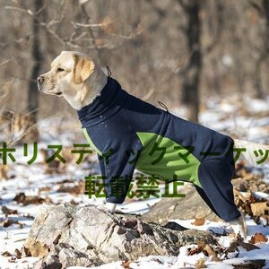 犬 服 ペット 綿服 コート 秋冬 フリース ジャケット 暖かい 寒さ対策 背中開き 小中大型犬 散歩 ジッパー付き 着脱簡単 グリーン XL