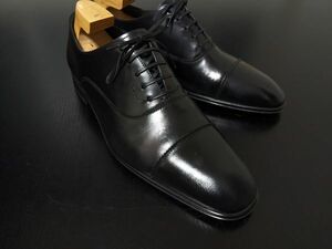 フェラガモ 8.5EE Ferragamo ストレートチップ ソフトドレスシューズ 黒 9192