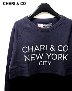 M 新品【CHARI & CO BITONE SWEAT NEW YORK CITY CHARCOAL/BLACK チャリアンドコー スウェット トレーナー BEAMS ビームス購入品】