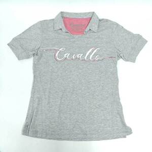 【中古・未使用品】カバロ CAVALLO 半袖 Tシャツ ライディングシャツ I40 グレー レディース 乗馬 馬術