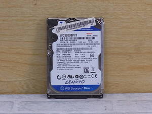 △F/900●ウェスタンデジタル Western Digital☆2.5インチHDD(ハードディスク)☆320GB SATA300 5400rpm☆WD3200BPVT☆中古品