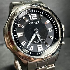 CITIZEN シチズン ATTESA アテッサ エコドライブ ATD53-2973 腕時計 ソーラー アナログ カレンダー 3針 ブラック文字盤 チタニウム メンズ