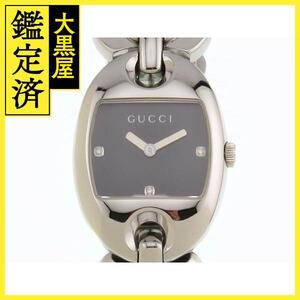 GUCCI　グッチ　マリーナチェーン 3PD　ブラック文字盤　ステンレススチール　121.5/YA121503【207】2148103730948