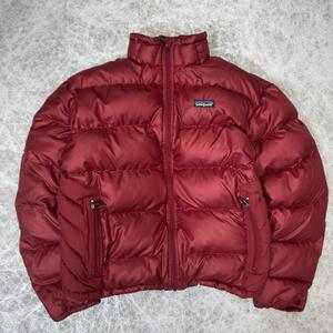 1円～ レアカラー patagonia パタゴニア インサレーショングースダウンジャケット レッド系 ボリューム◎ M アウトドア ボルドー 肉厚