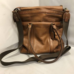 COACH コーチ レザー トートバッグ ショルダー付属 ２WAYバッグ 70857 ブラウン メンズ qob.Y6K05