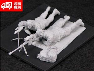 【新品】1/35 アメリカ海軍特殊部隊 Navy SEALs ネイビーシールズ スナイパー 狙撃手 観測手 兵士 未塗装 レジン製 フィギュア H039