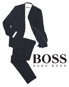 18万新品◆48=M◆BOSS ヒューゴボス ヴァージンウールブレンド グレンチェック柄スーツ『H_Jeckson_2Pcs』濃青 1円