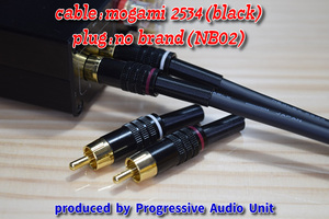 ■■ mogami 2534(BK)＋RCA Gp_plug（NB02）/0.45m×2本