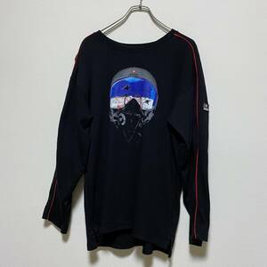 アメリカ古着　SWISS MILITARY　長袖　Tシャツ　カットソー　Lサイズ　コットン　クルーネック　【W104】