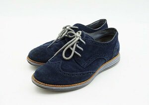 ◇【COLE HAAN コールハーン】スエード ウイングチップシューズ レザーシューズ ネイビー 5B