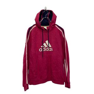 adidas ロゴ スウェット パーカー アディダス M~ ピンク 裏起毛 古着卸 アメリカ仕入 a606-6561