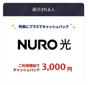 NURO光　お友達紹介クーポン　ニューロひかり　キャッシュバック　クーポンコード　ニューロ　光　紹介キャンペーン　インターネット