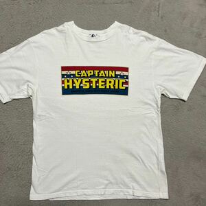 HYSTERIC GLAMOUR CAPTAINキャプテン　tee tシャツ GIRL ヒステリックグラマー　アメリカ　USA L 白　ホワイト