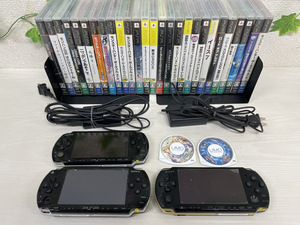 7007-01★稼働品♪SONY/ソニー/PSP3000×2/PSP1000/ソフト：無双オロチ/ファイナルファンタジータクティクス/他あり★