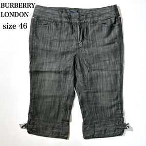 BURBERRY LONDON バーバリーロンドン デニムハーフパンツ 46 大きいサイズ 内側ノバチェック レディース C12528-28