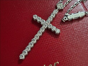 Cartier　カルティエ　ダイヤ約2カラット　クロス　ネックレス