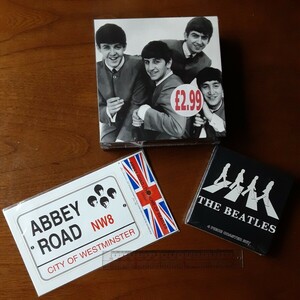 THE BEATLES ザ・ビートルズ/ 20NOTECARDS& 4PIECE COASTER SET& 1STICKER/3点まとめてイギリス/リバプールで購入 シュリンク包装オマケ有