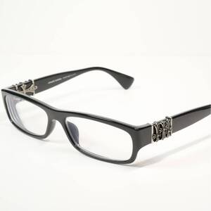 16) 美品 CHROME HEARTS☆クロムハーツ アイウェア BELOW ME メガネ ブラック