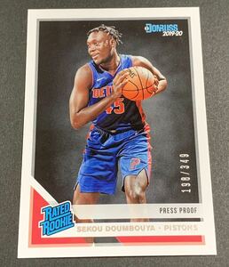 2019-20 Panini Donruss Rated Rookie Sekou Doumbouya /349 No.214 RC Pistons NBA ドゥンブヤ　ルーキー　349枚限定　ピストンズ