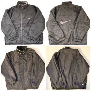 ナイキ　NIKE L リバーシブル　ナイロン　中綿ジャケット　コーチジャケット　ブラック