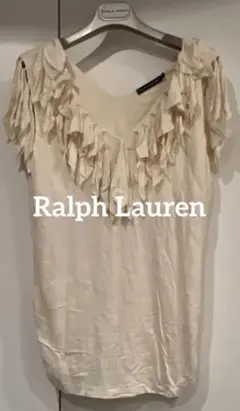 Ralph Lauren フリンジ付きノースリーブ Tシャツ XXL アイボリー