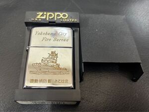 e10 【美品】ZIPPO ジッポー オイルライター 喫煙具 ジッポ　 シルバー ライター　機動消防艇　よこはま