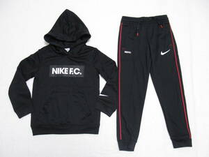 NIKE FC ジュニア サッカー ジャージ 上下セット 黒 160 ナイキ フットボール パーカー パンツ セットアップ ドライフィット DC9013 DH9677