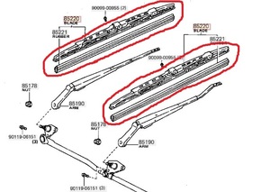 左右★希少 純正 新品★ トヨタ AE86 ワイパーブレードASSY フロント 左 右 ウィンドシールド カローラレビン スプリンタートレノ Toyota