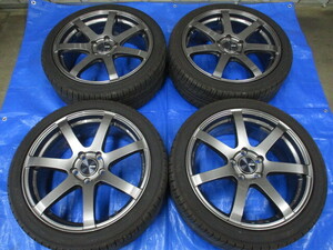 ●2020年製 ECOS ENKEI エンケイ 18インチ アルミ ホイール 114.3PCD 5H 7.5J インセット48 225/40R18 4本セット● 