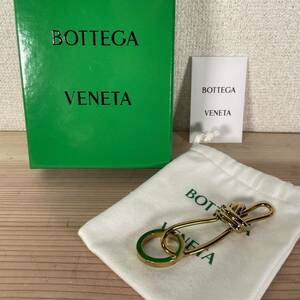 1円　極美品　BOTTEGA VENETA ボッテガヴェネタ ANDIAMO ロゴ キーリング　ゴールド　10331