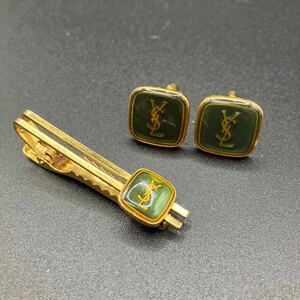 16 YSL イヴサンローラン カフス カフスボタン アクセサリー ネクタイピン タイピン YVES SAINT LAURENT ゴールドカラー ネクタイピン