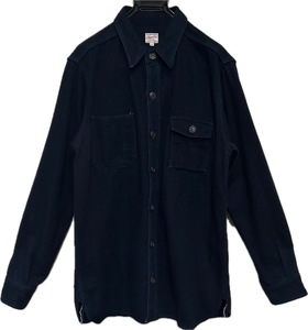 ＊桃太郎ジーンズ MOMOTARO JEANS 濃紺 刺し子風 ヘビー インディゴ ワークシャツ トップス 44 　　 BJBE.A 